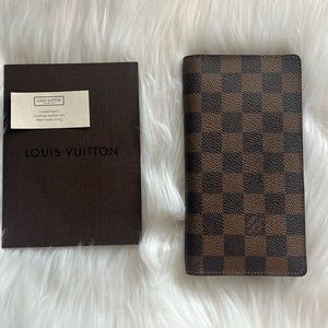 Louis Vuitton Porte Valeurs Damier Ebene Checkbook Wallet